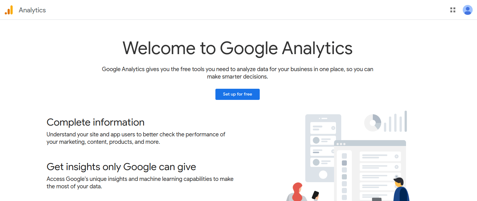 Google Analytics Homepage